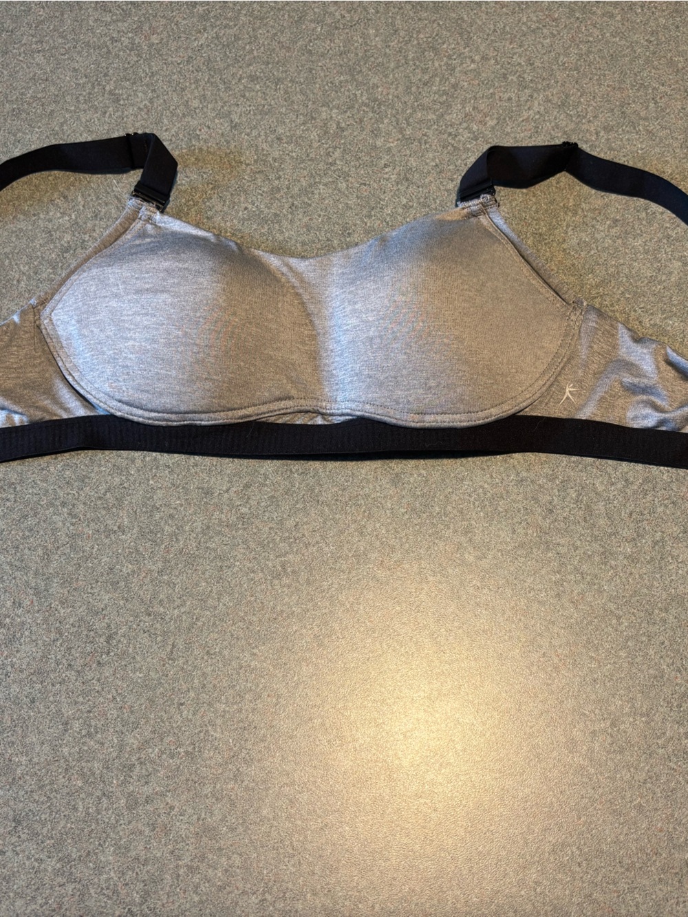 Danskin Heather Gray Wireless Bra with Black Trim